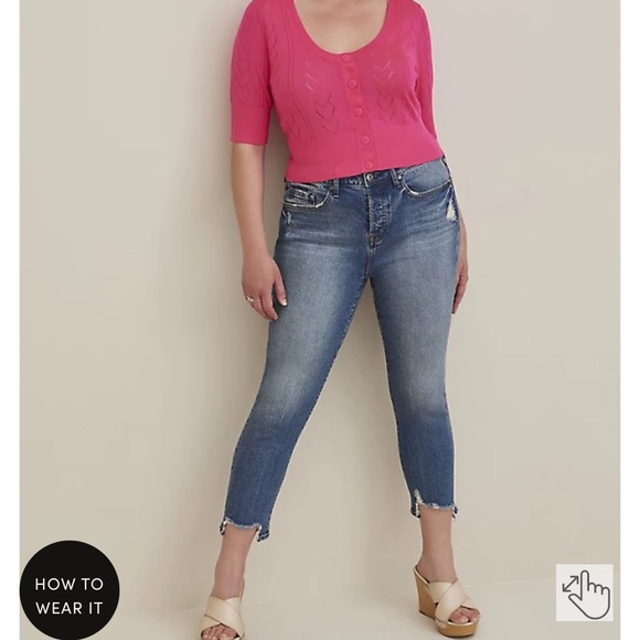 COPY - NWT crop Torrid 4x pink cardigan - Picture 5 of 6